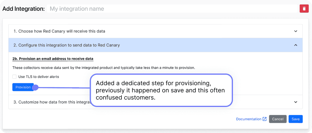 A step for provisioning